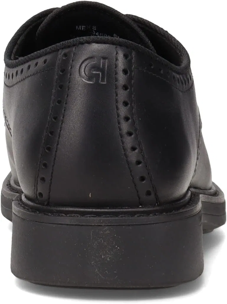 Мужские классические оксфорды Cole Haan с гладким носком, Black Wp — фото 4
