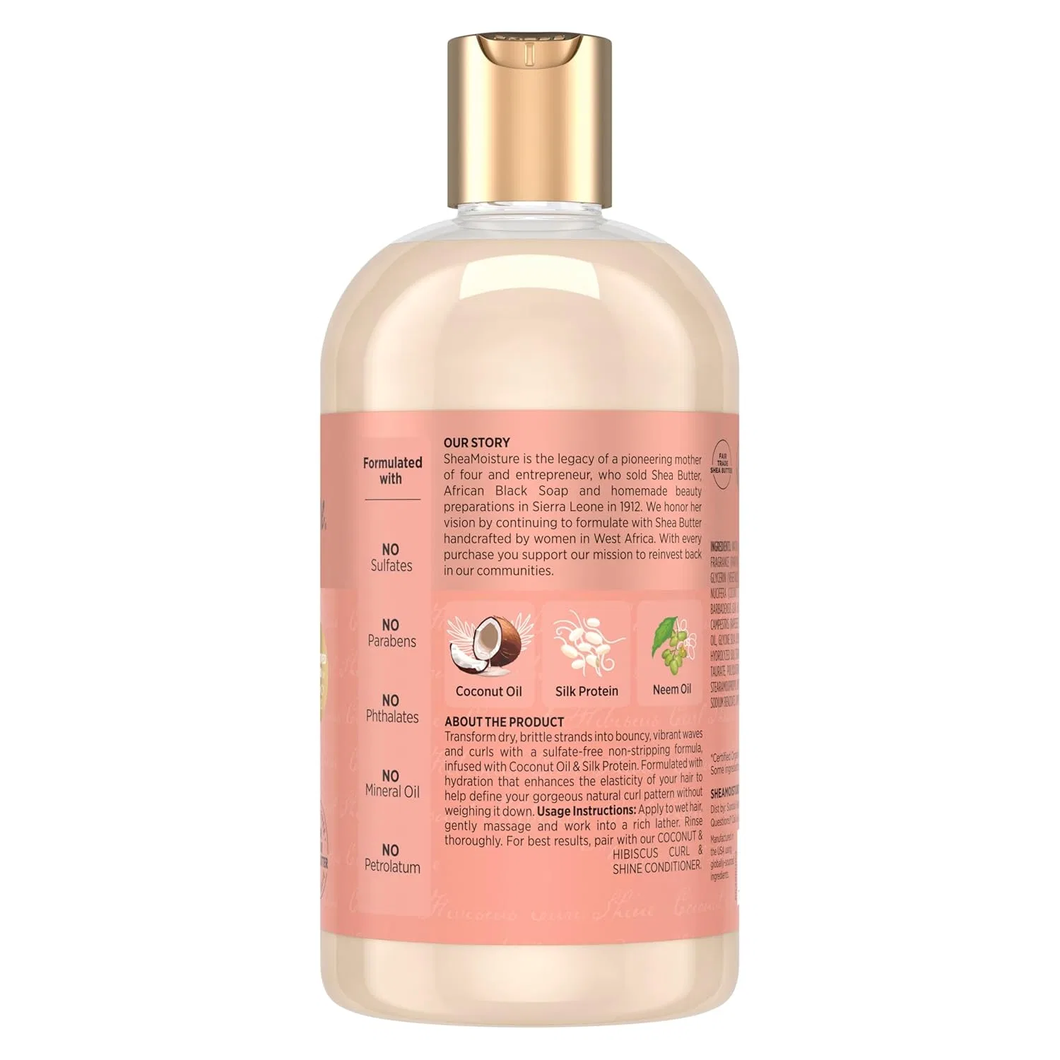 Шампунь для кудрявых и блестящих волос «Coconut & Hibiscus Curl & Shine» от Shea Moisture Shea Moisture — фото 2