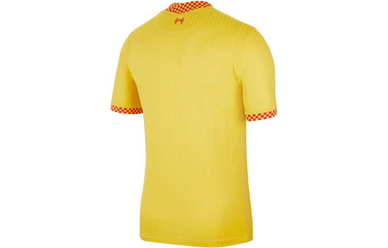 Джерси Men's Nike Training Sports Short Sleeve Soccer/Football Jersey SW Fan Edition 21-22 Season Liverpool Away Yellow — фото 2