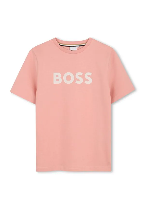 Детская/Подростковая футболка с короткими рукавами, унисекс, с принтом. Boss Kidswear, Pink Washed Pink