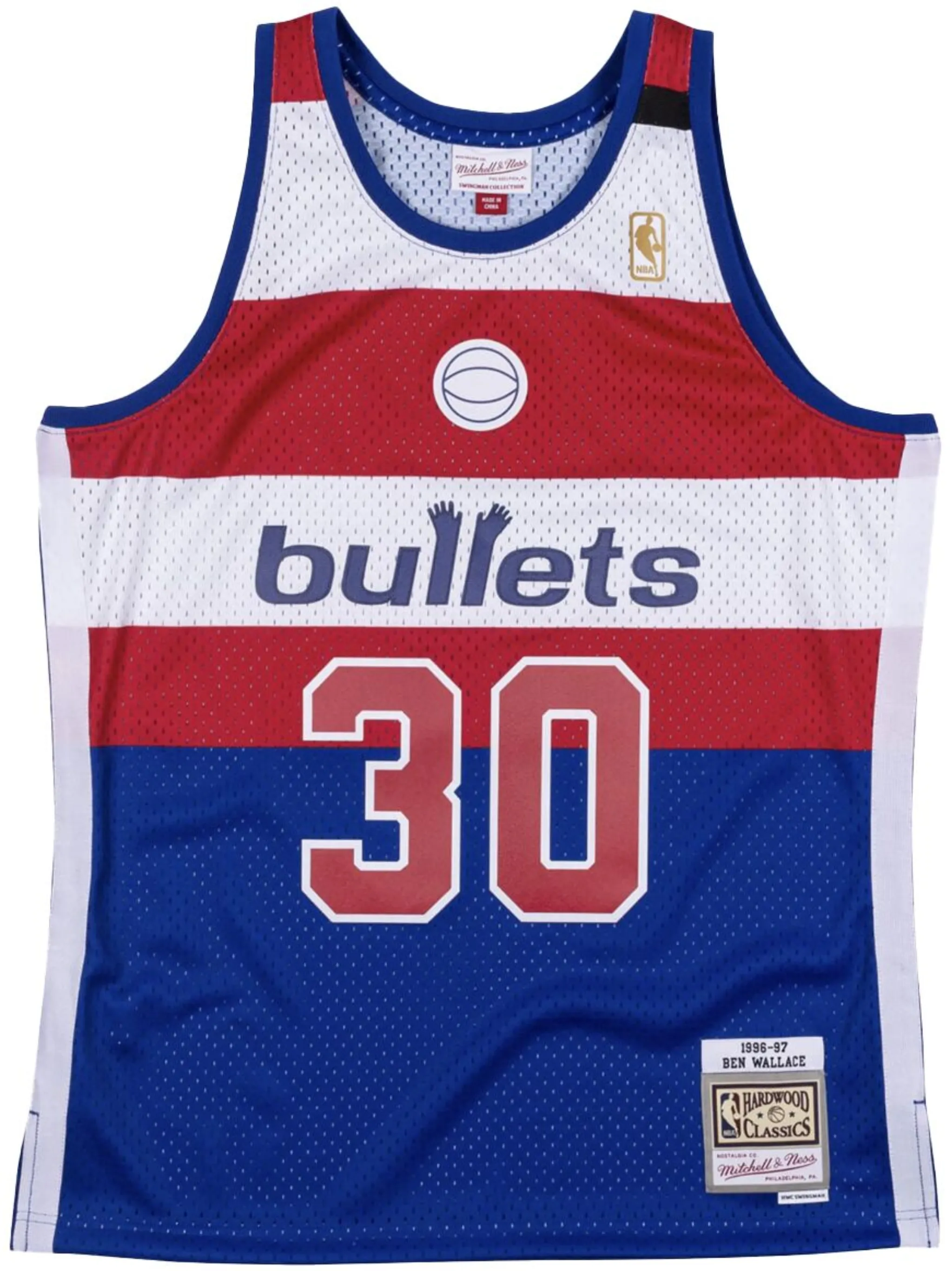 

Топ NBA Washington Bullets 96 Ben Wallace Swingman Mitchell & Ness, синий