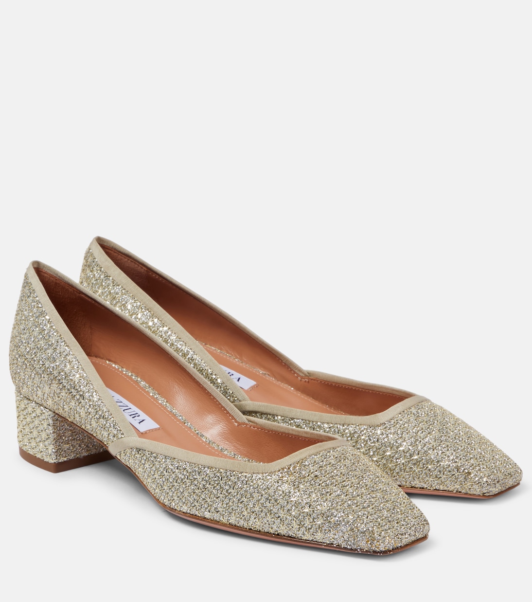 Твидовые туфли Maia 35 Aquazzura, серебряный
