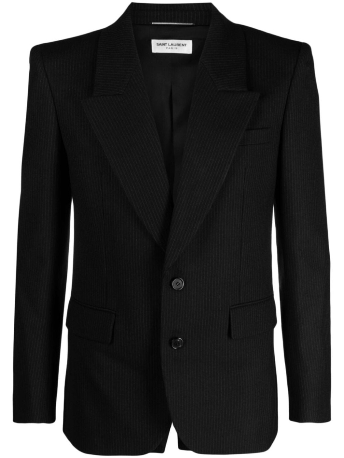 

Saint Laurent шерстяной пиджак в тонкую полоску, черный