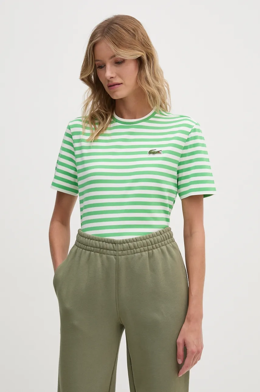 

Хлопковая футболка Lacoste, зеленый