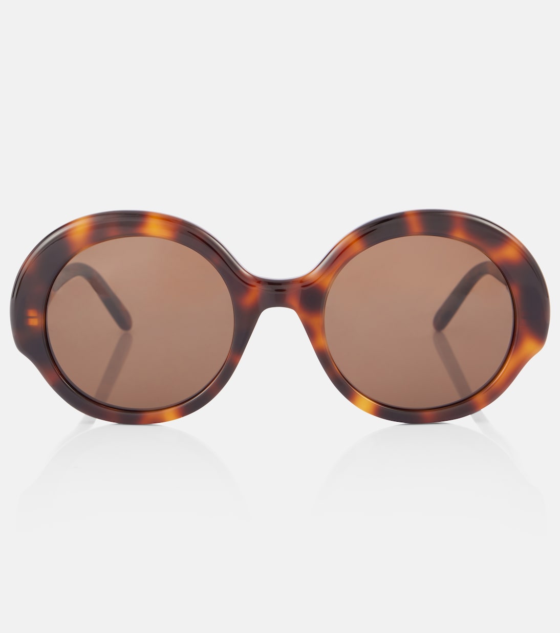 

Круглые тонкие оверсайз солнцезащитные очки Loewe, Dark Havana/Brown