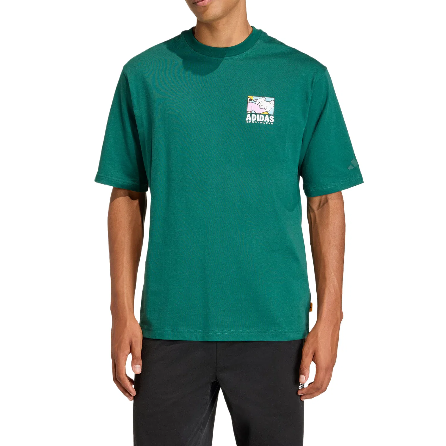 Футболка мужская Forest Green с круглым вырезом Adidas — фото 3
