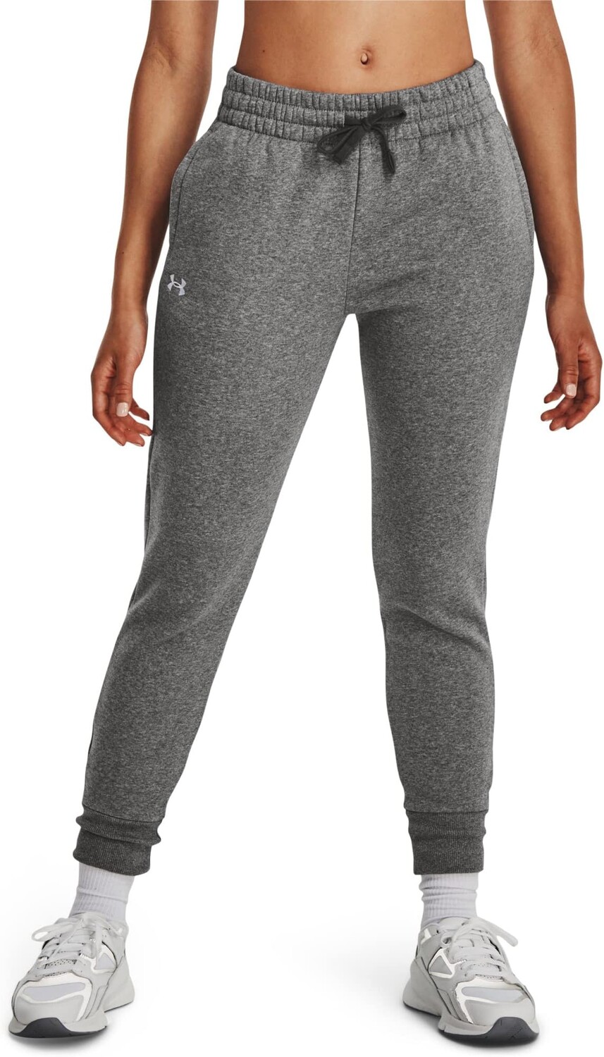 

Флисовые джоггеры Rival Under Armour, цвет Castlerock Light Heather/White