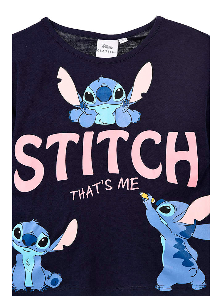 Lilo & Stitch Футболка с длинными рукавами «Лило и Стич» темно-синего цвета — фото 3