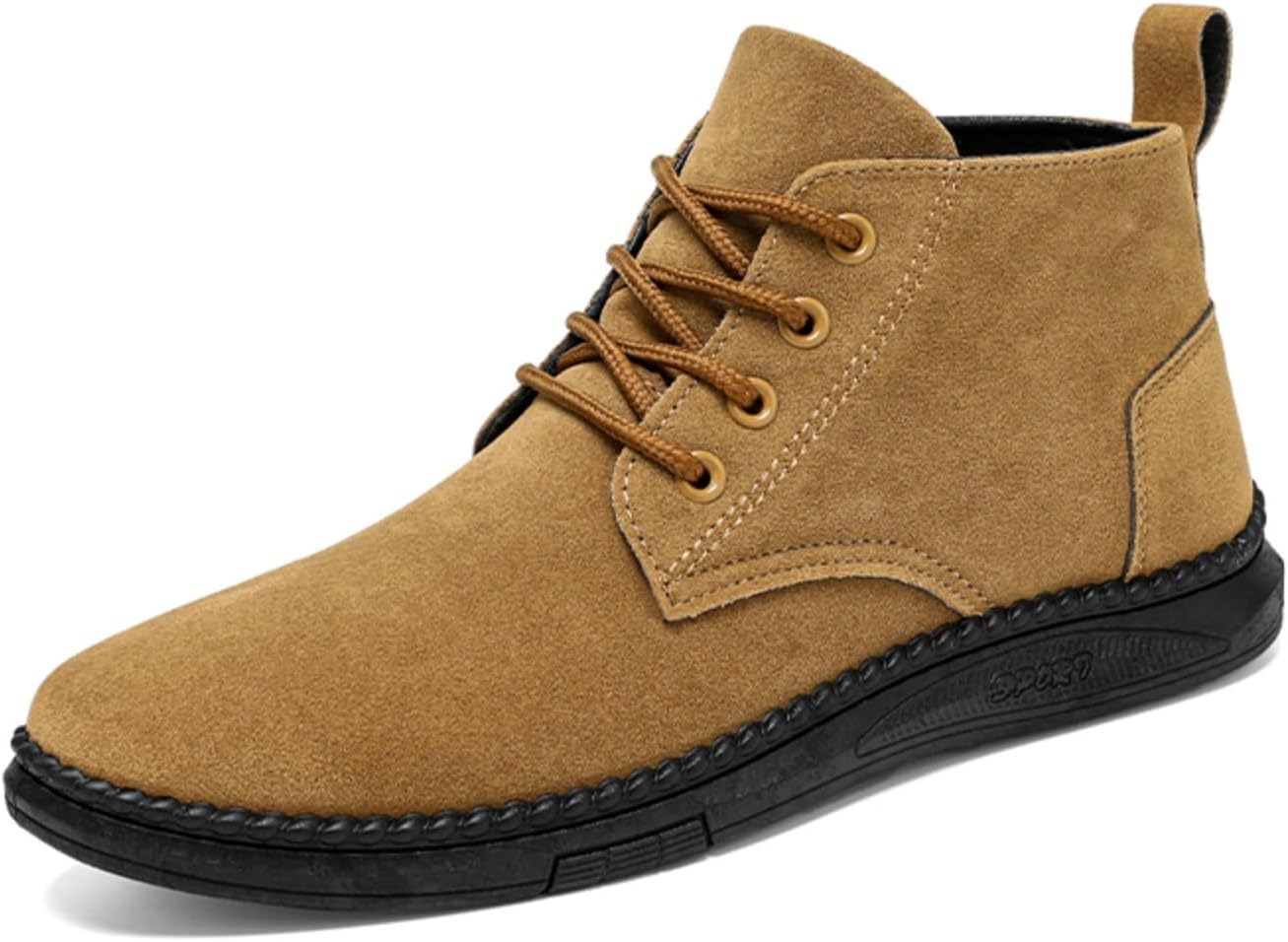 

Мужские ботинки Chukka Kelibasi с верхом из замшевой кожи и шнуровкой с металлическими люверсами и декоративной строчкой для повседневной носки с нескользящей резиновой подошвой, коричневый