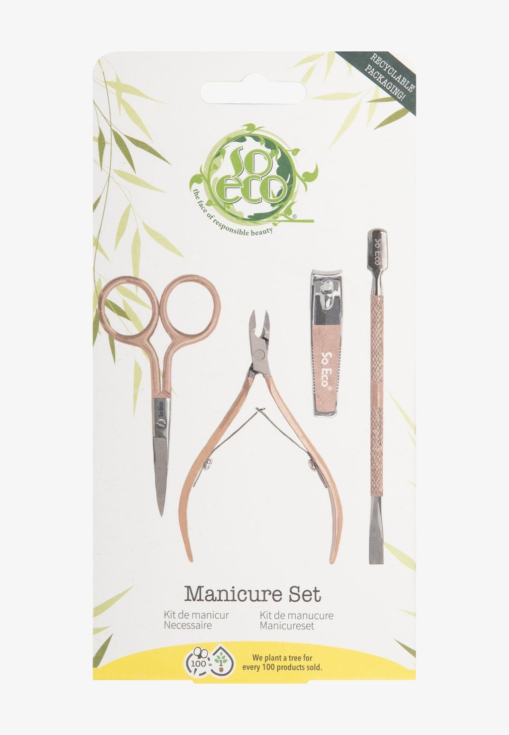 

Набор для ногтей So Eco Complete Manicure Set So Eco, розовое золото
