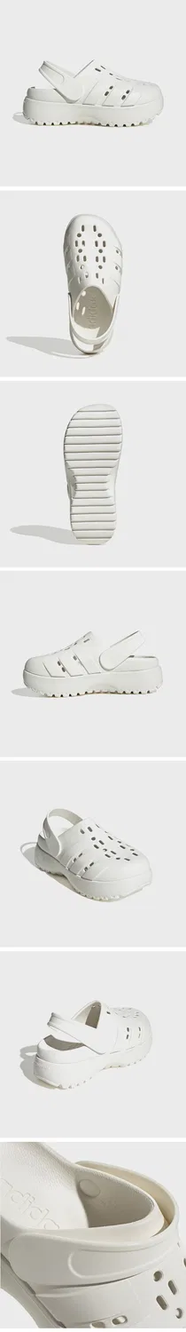 Мужские белые клоги Adidas Adilette Platform — фото 4