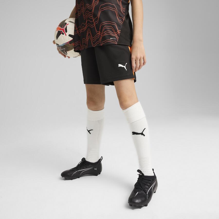 Детские футбольные шорты Puma IndividualLIGA чёрно-оранжевые — фото 3