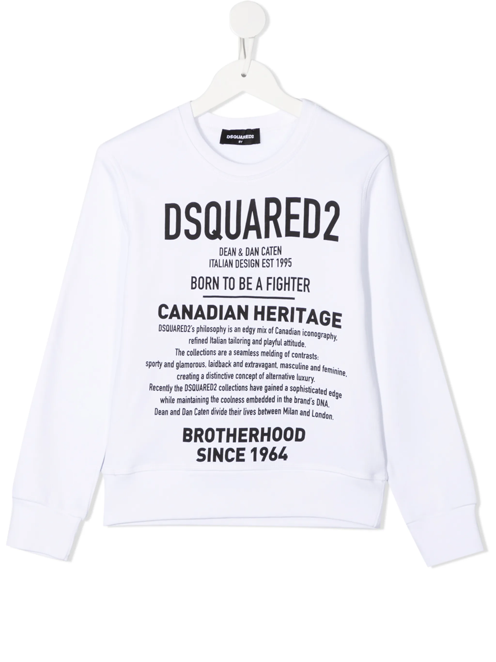 

Толстовка с круглым вырезом и логотипом Dsquared2 Kids, белый