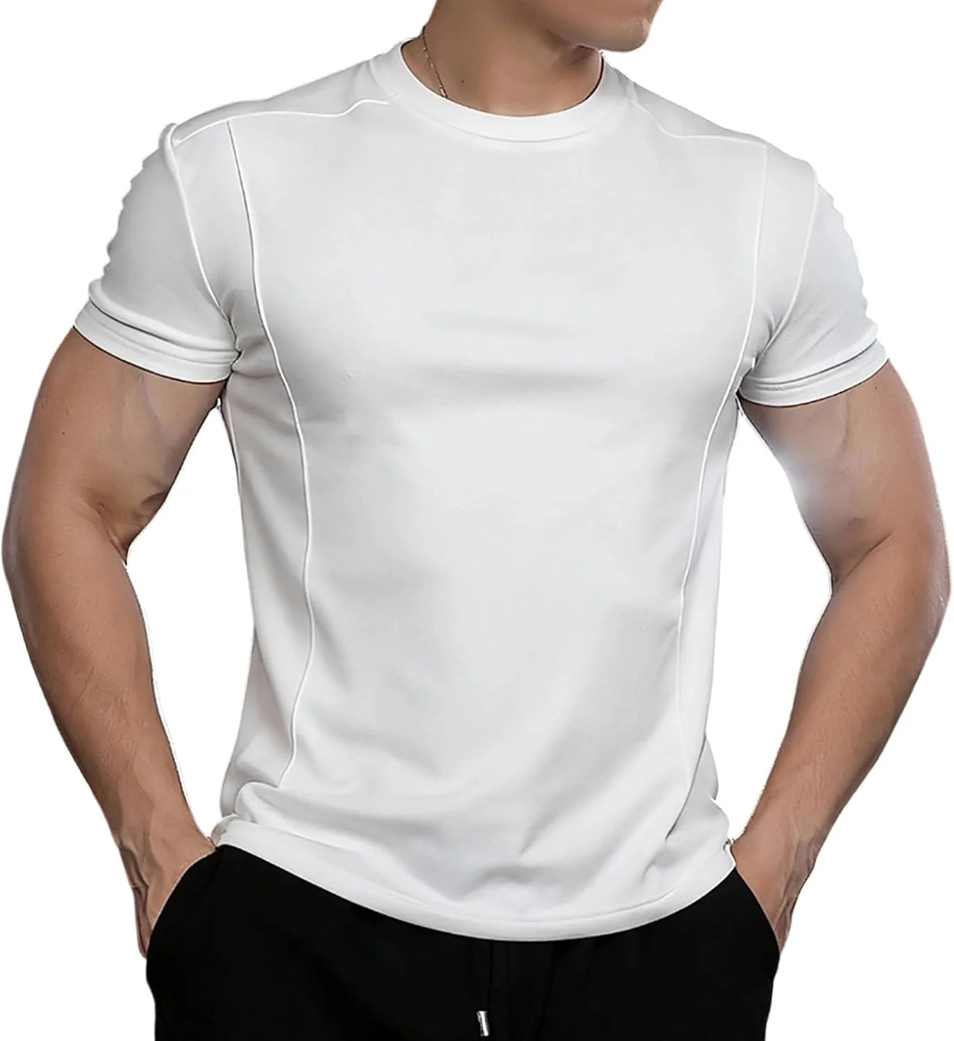 

Футболка Cambkatl с коротким рукавом для мужчин, однотонная, Casual