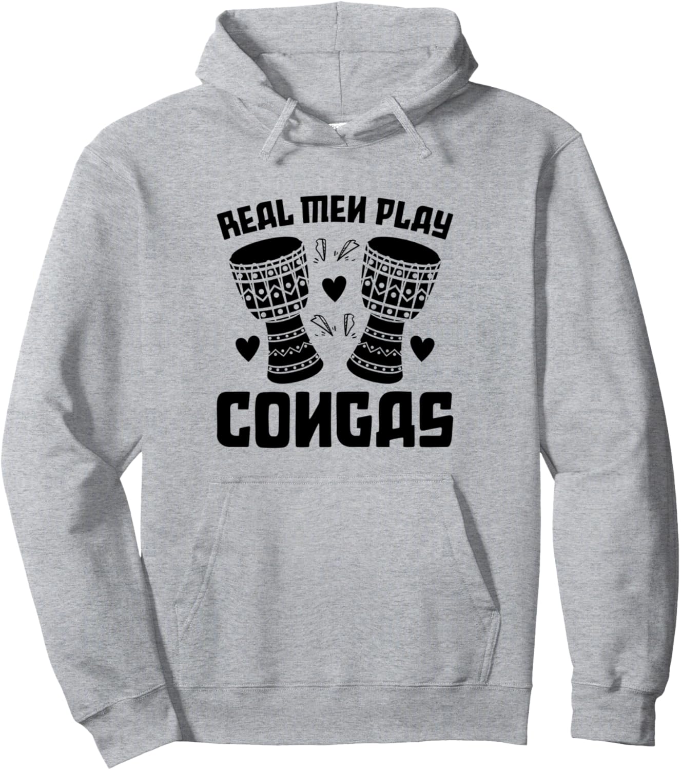 

Худи с изображением настоящего мужчины, играющего на конгах Conga Player Conga Drummer, серый