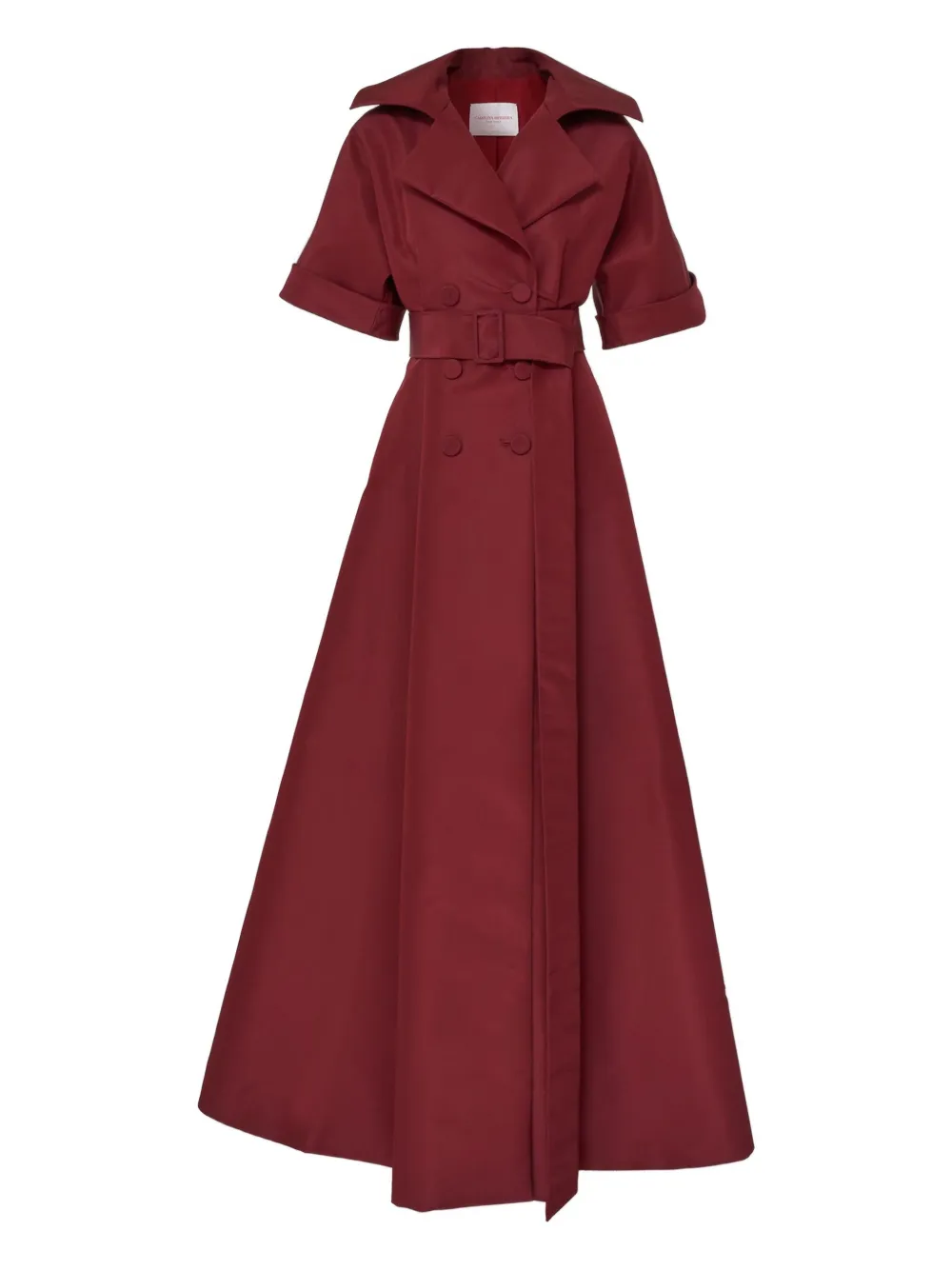 

Макси-платье с короткими рукавами и поясом Carolina Herrera, красный