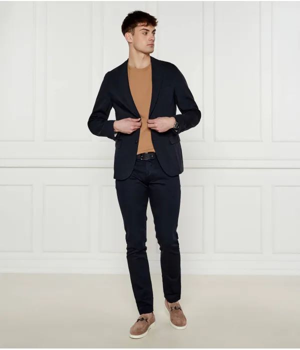 Элегантный льняной жакет p-hanry-flaps-wg-252 Slim fit Boss, синий — фото 2