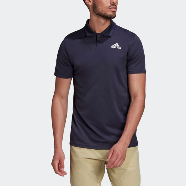 Футболка adidas Logo Printing Solid Color Short Sleeve Polo Shirt Navy Blue, мультиколор — фото 2