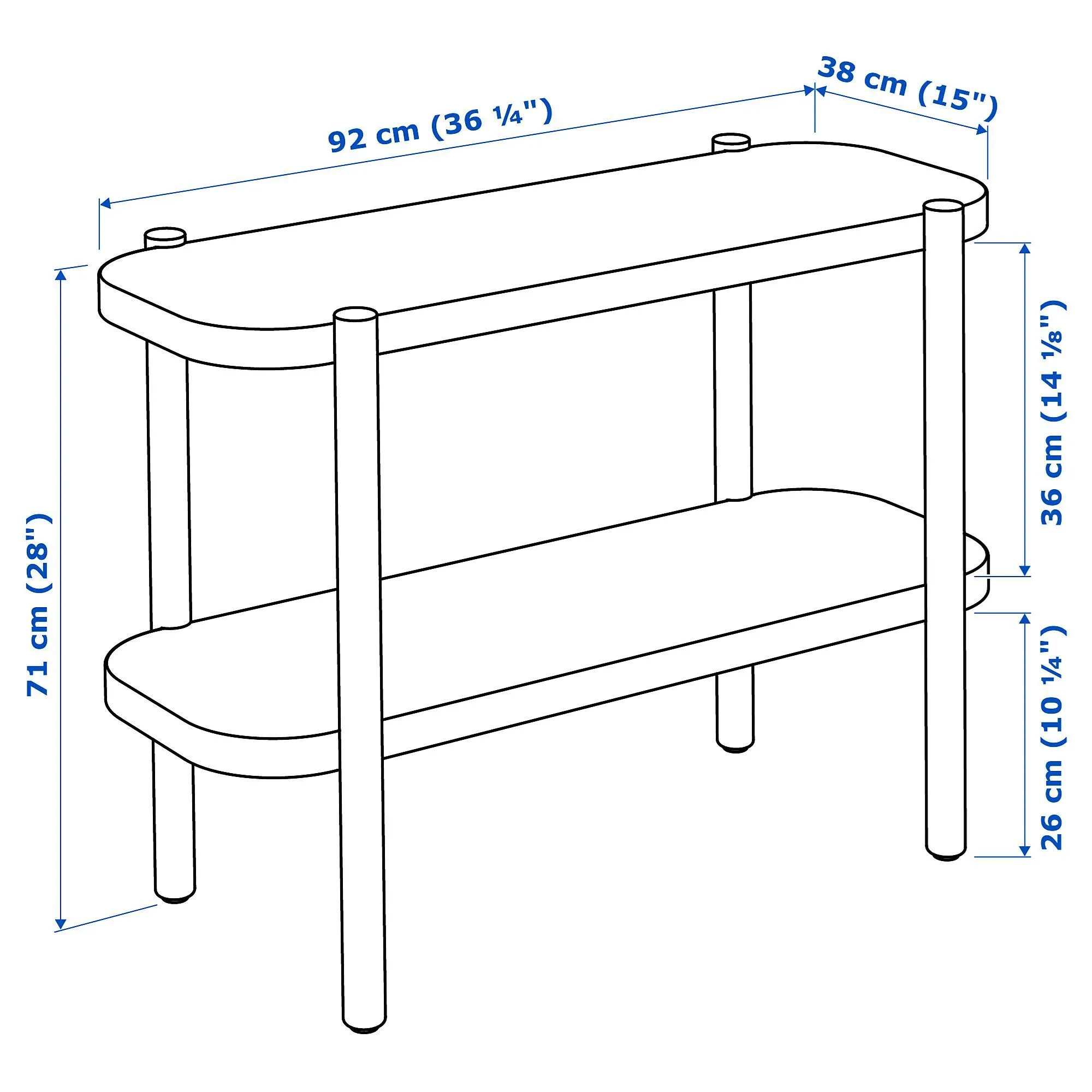 Консольный столик, темно-коричневый, 92x38x71 см, LISTERBY IKEA — фото 4