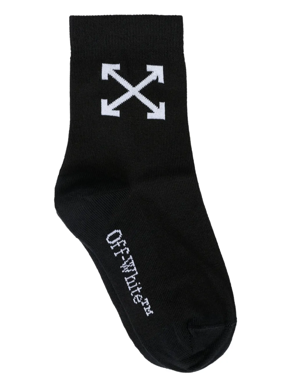 

Ребристые носки с логотипом OFF-WHITE KIDS, черный