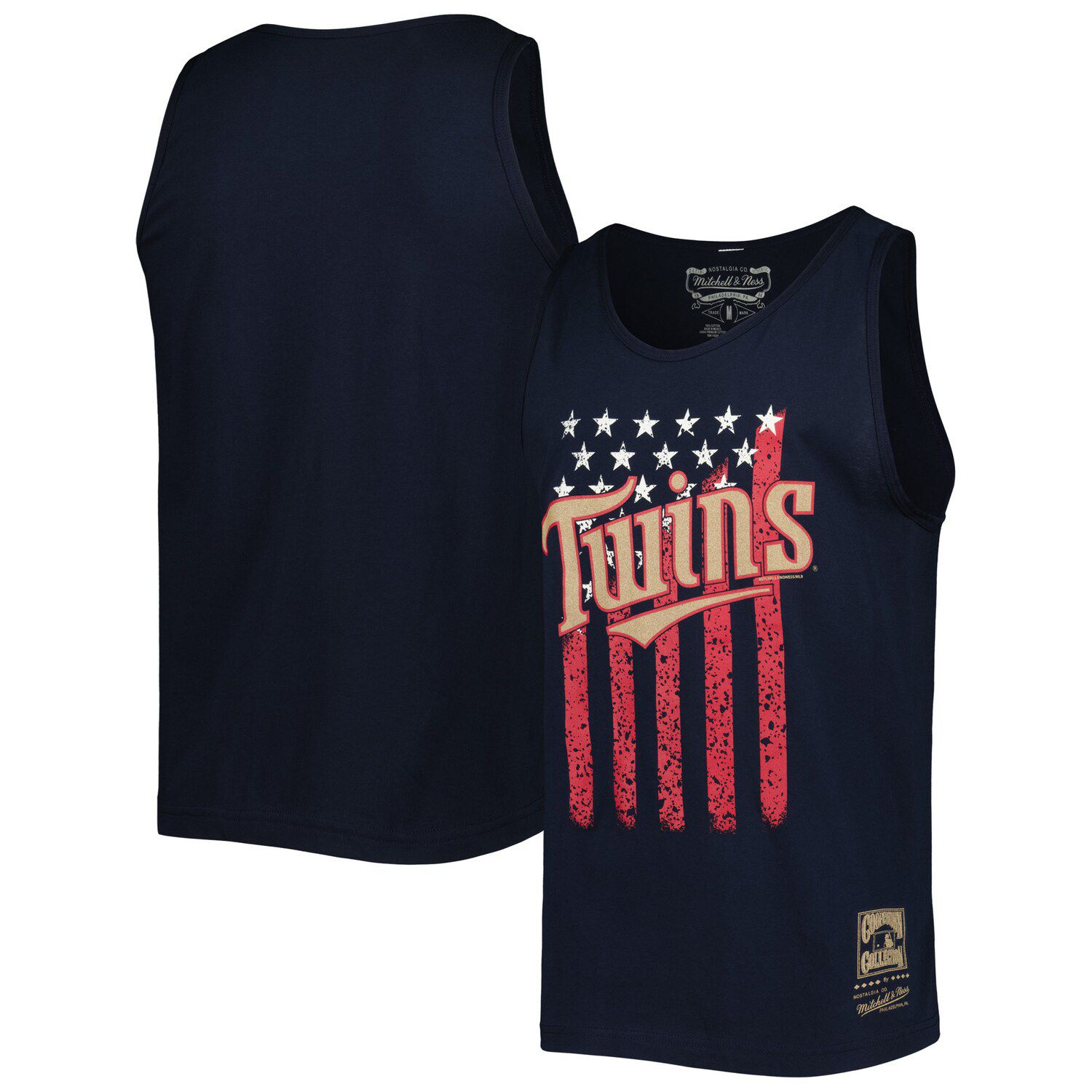 

Мужская майка Mitchell & Ness темно-синего цвета Minnesota Twins Cooperstown Collection Stars and Stripes