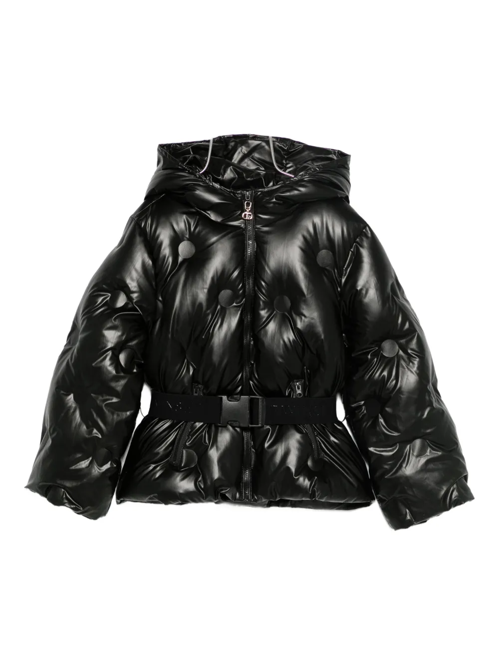 

Пальто с капюшоном и поясом Twinset Kids, черный