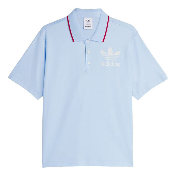 

Рубашка поло x wales bonner short sleeve polo shirt 'glow blue' Adidas, синий