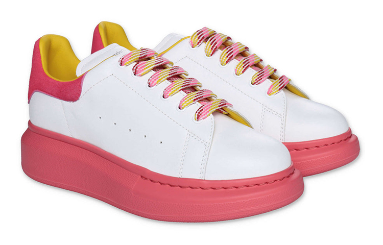 Alexander McQueen Кеды Oversized Low-Top Kids' Skateboarding Shoes White Pink Children Aged 3-7 Years Old — фото 4