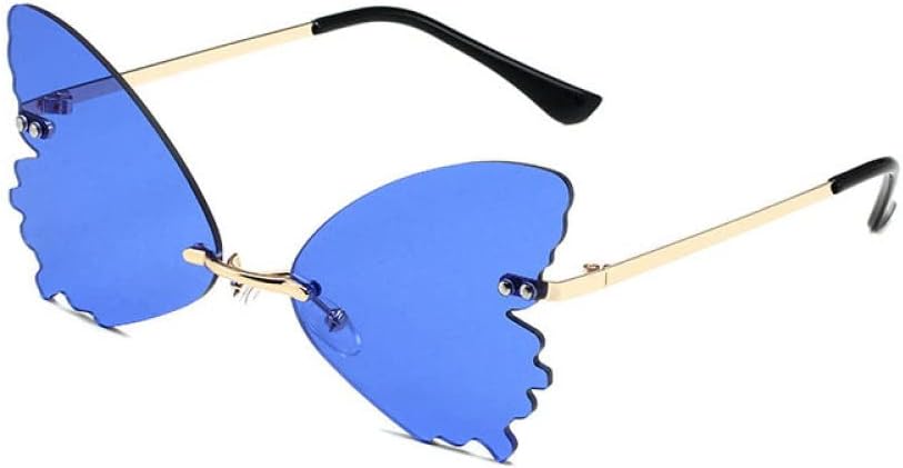 

Солнцезащитные очки MUTYNE в винтажном стиле с крыльями стрекозы, модные без оправы, женские, с прозрачными линзами, мужские, розовые, с защитой от УФ-излучения UV400, C5