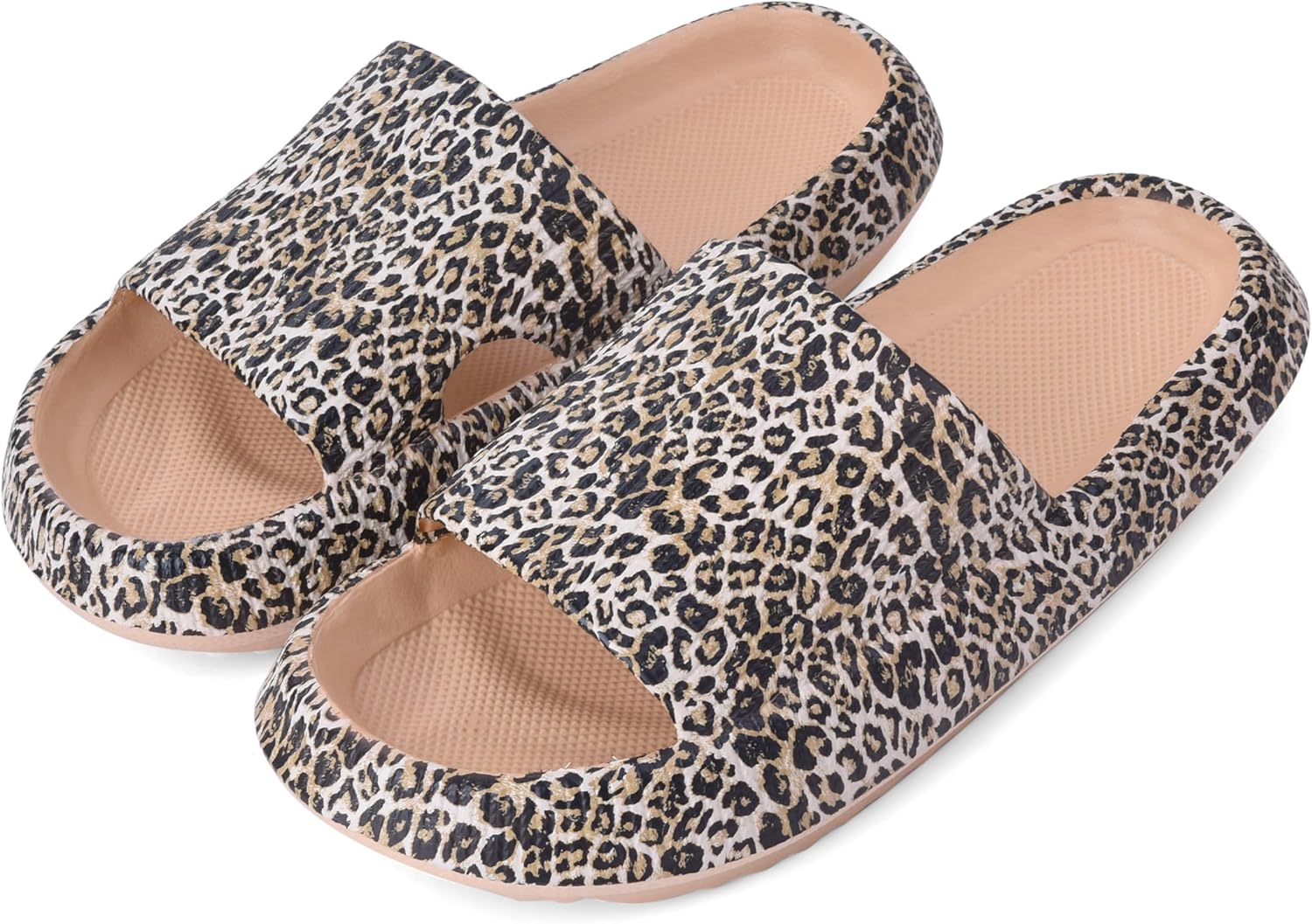 

Шлепацы для женщин и мужчин, подушка, тапочки, шлепанцы для душа, домашние шлепанцы, быстросохнущие, с нескользящей толстой пеной Vonmay, Leopard