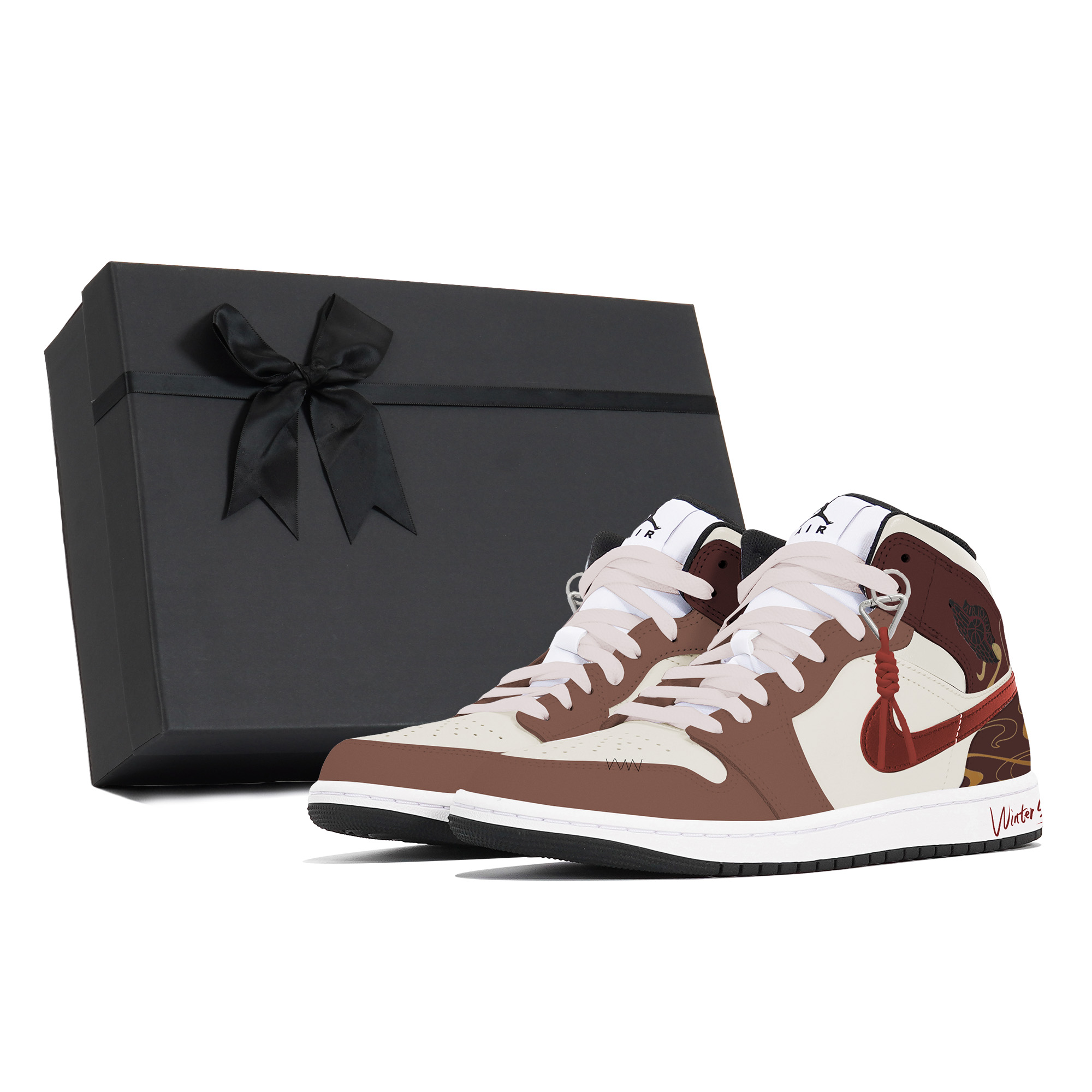 

Кроссовки баскетбольные Air 1 Cushioning Mid-Top Vintage мужские тёмно-красные Jordan