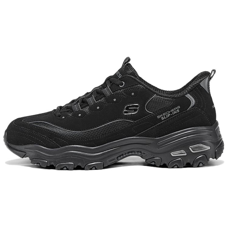 

Skechers DLITES Дышащие кроссовки с низким верхом и массивной подошвой, мужские, полностью черные