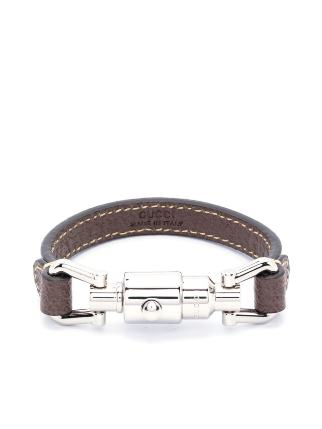 

Кожаный браслет Gucci, серый