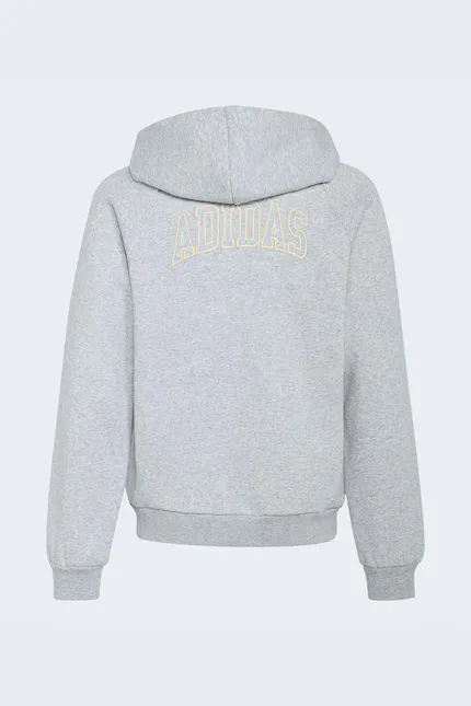 Детская толстовка на молнии с капюшоном Adidas, серый — фото 2
