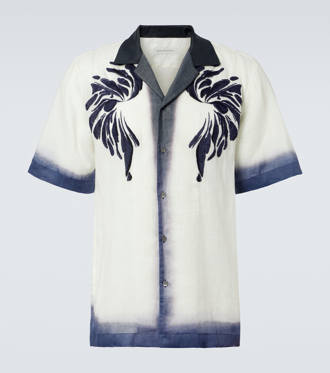 

Вышитая рубашка для боулинга Dries Van Noten, темно-синий