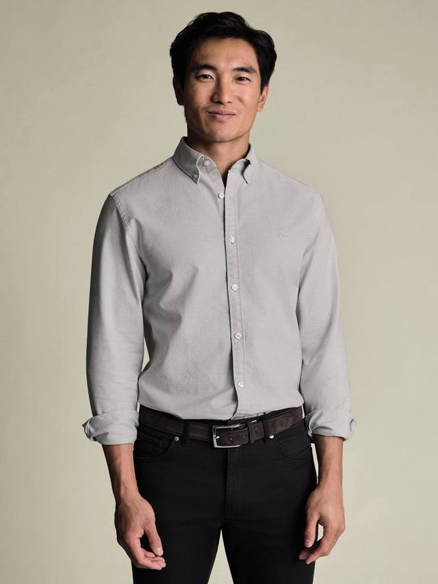 

Хлопковая оксфордская рубашка Regular Fit Charles Tyrwhitt, Silver Grey