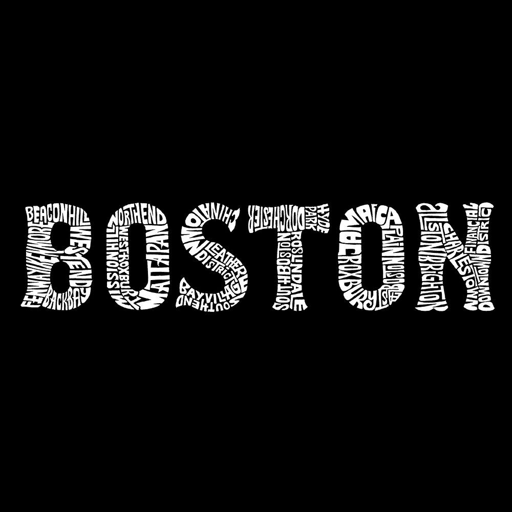 Boston Neighborhoods — толстовка с круглым вырезом Word Art для мальчиков LA Pop Art, цвет Royal — фото 2