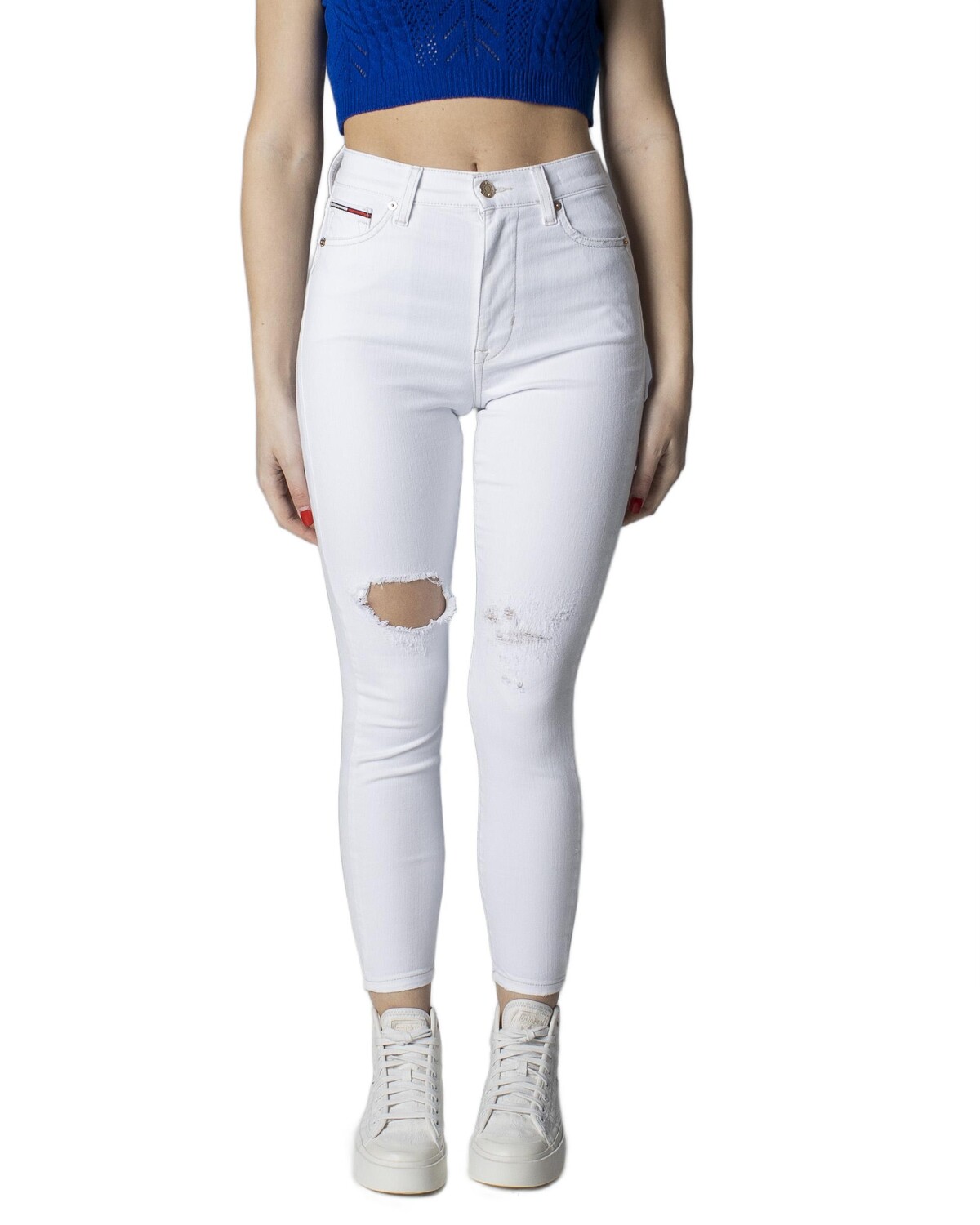 

Джинсы Tommy Jeans облегающие с разрезами, белый