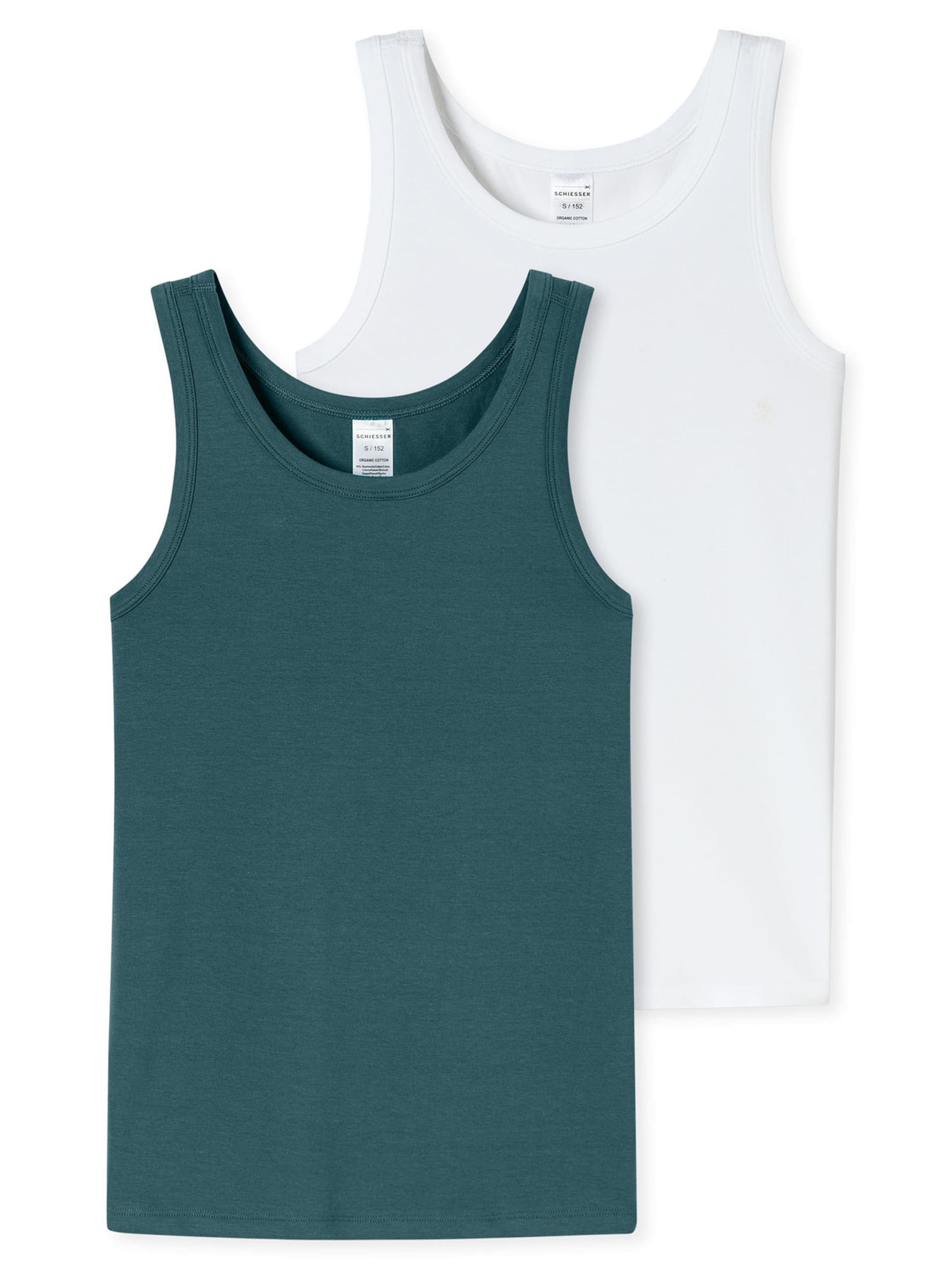 

SCHIESSER Майка '95/5' в изумрудном и белом цветах