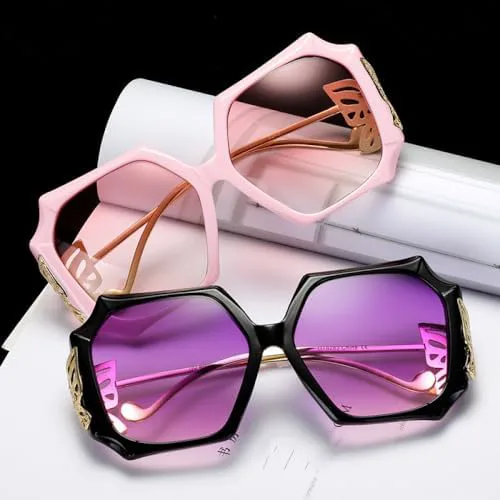 

Солнцезащитные очки большого квадратного размера 2026 года для женщин, уникальный стиль, элегантные женские очки черного и розового цвета MTZJH, Leopard Tea