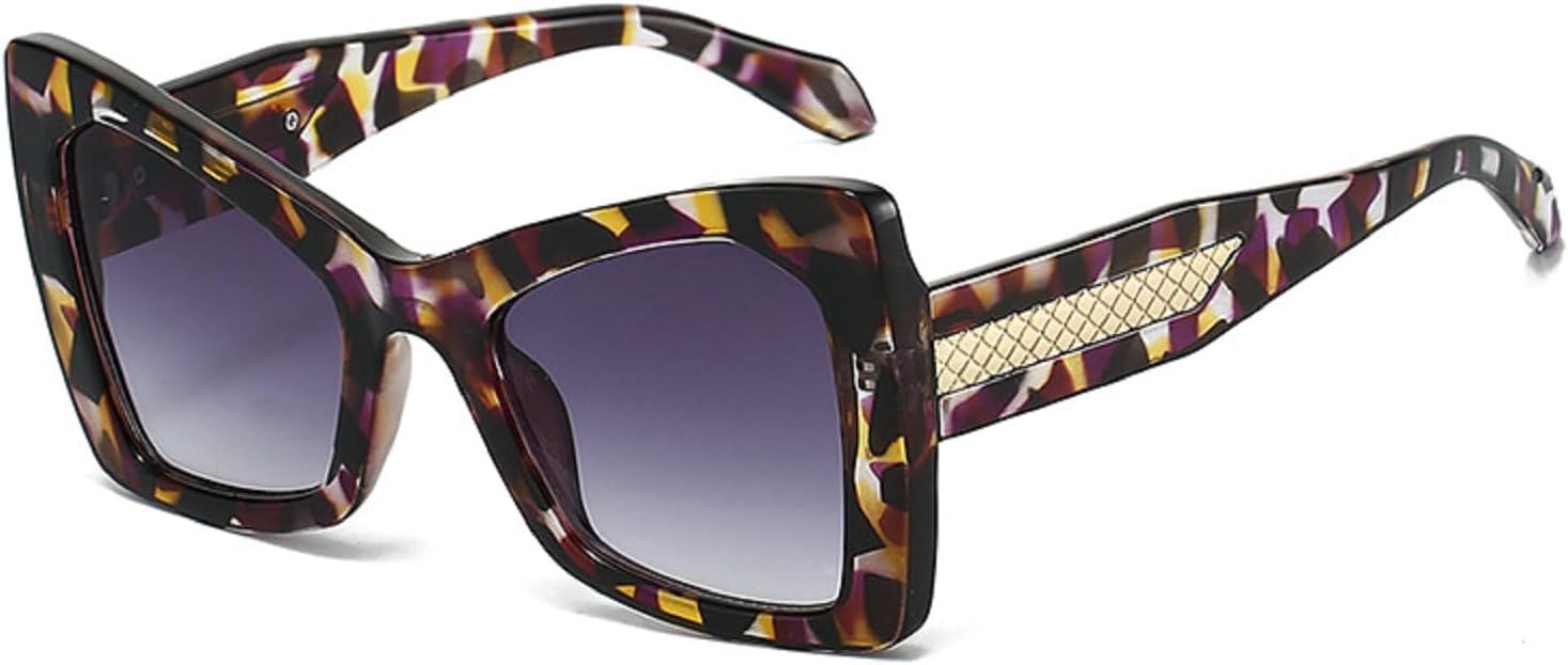 

Модные квадратные женские солнцезащитные очки класса люкс в стиле ретро для мужчин, конфетные оттенки, защита от ультрафиолета UV400, модель 28029 Melrose, Leopard Grey