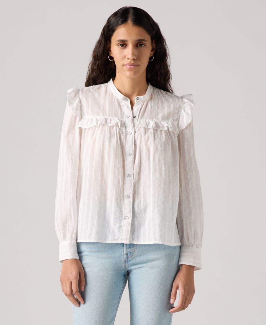 

Женская блузка Gianna с длинными рукавами и оборками Levi's, Bright White