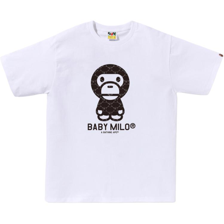 

Футболка Bape College Monogram Baby Milo A BATHING APE, белый