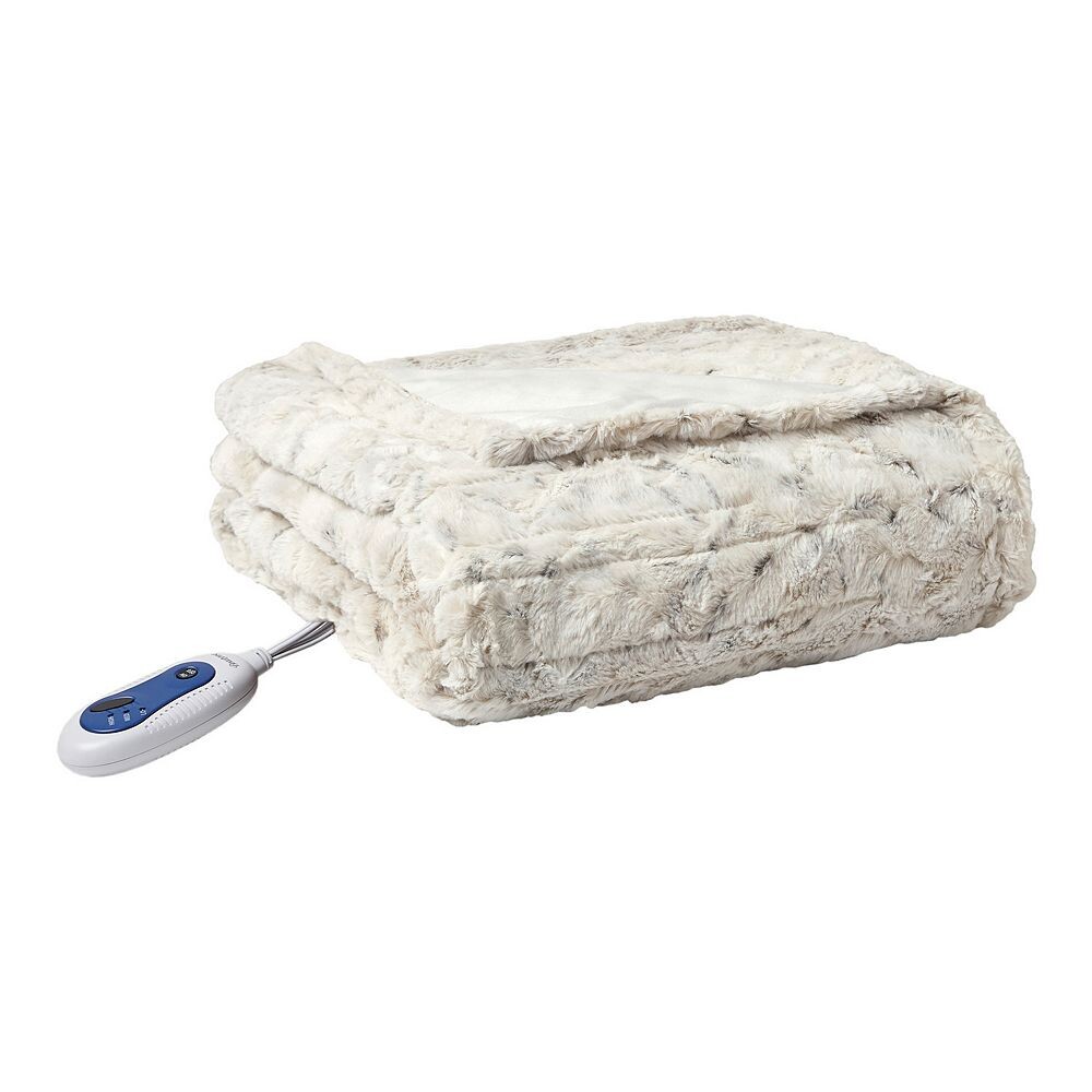 

Большое одеяло Beautyrest Marselle из искусственного меха с электрическим подогревом, цвет Snow Leopard