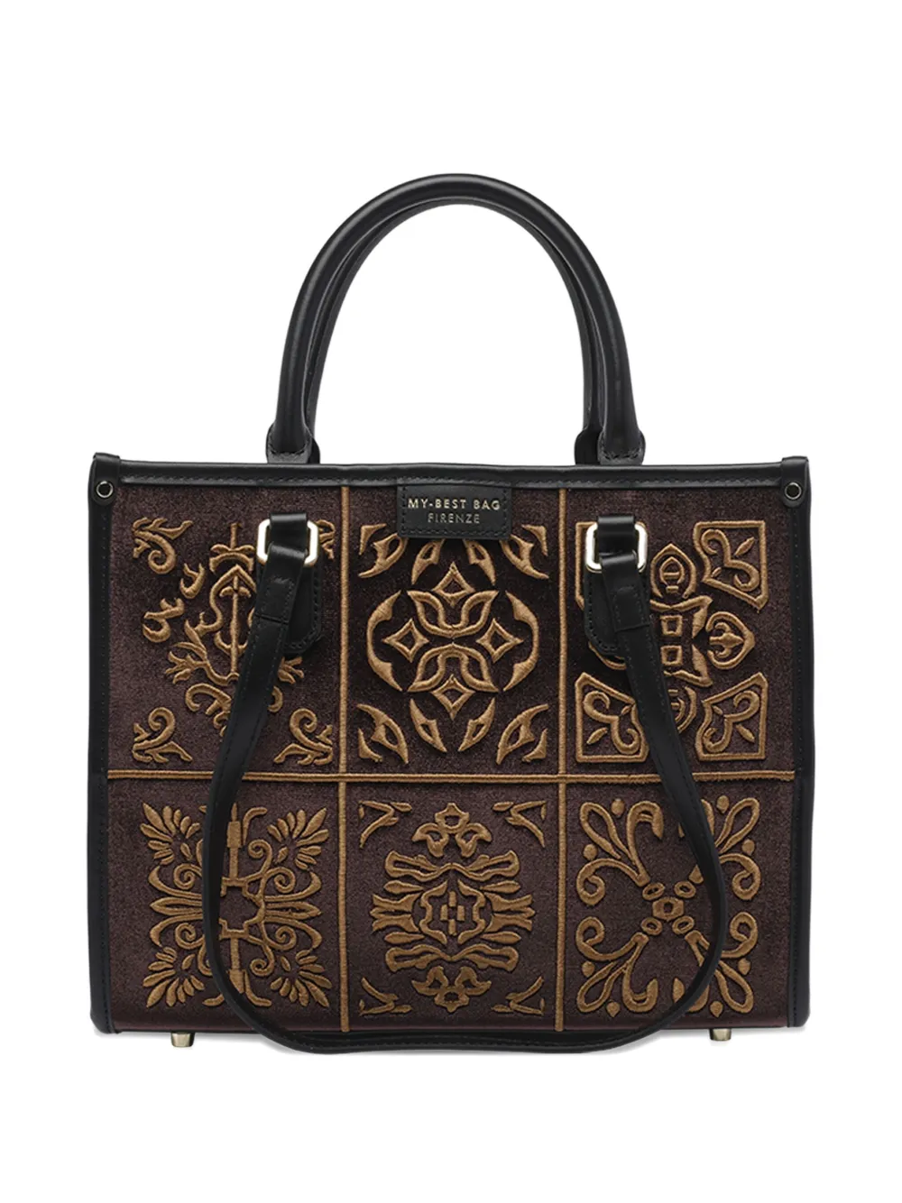 

Сумка-тоут с вышивкой и вставками My Best Bag, коричневый