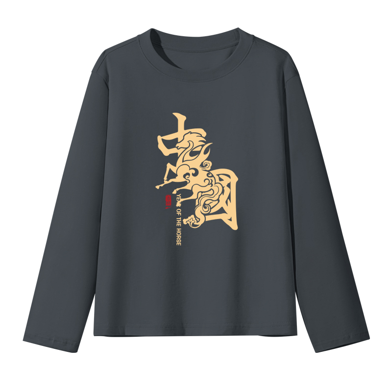 

Футболка для детей Crew Neck Moderate WARRIOR, iron серый/h horse pattern china