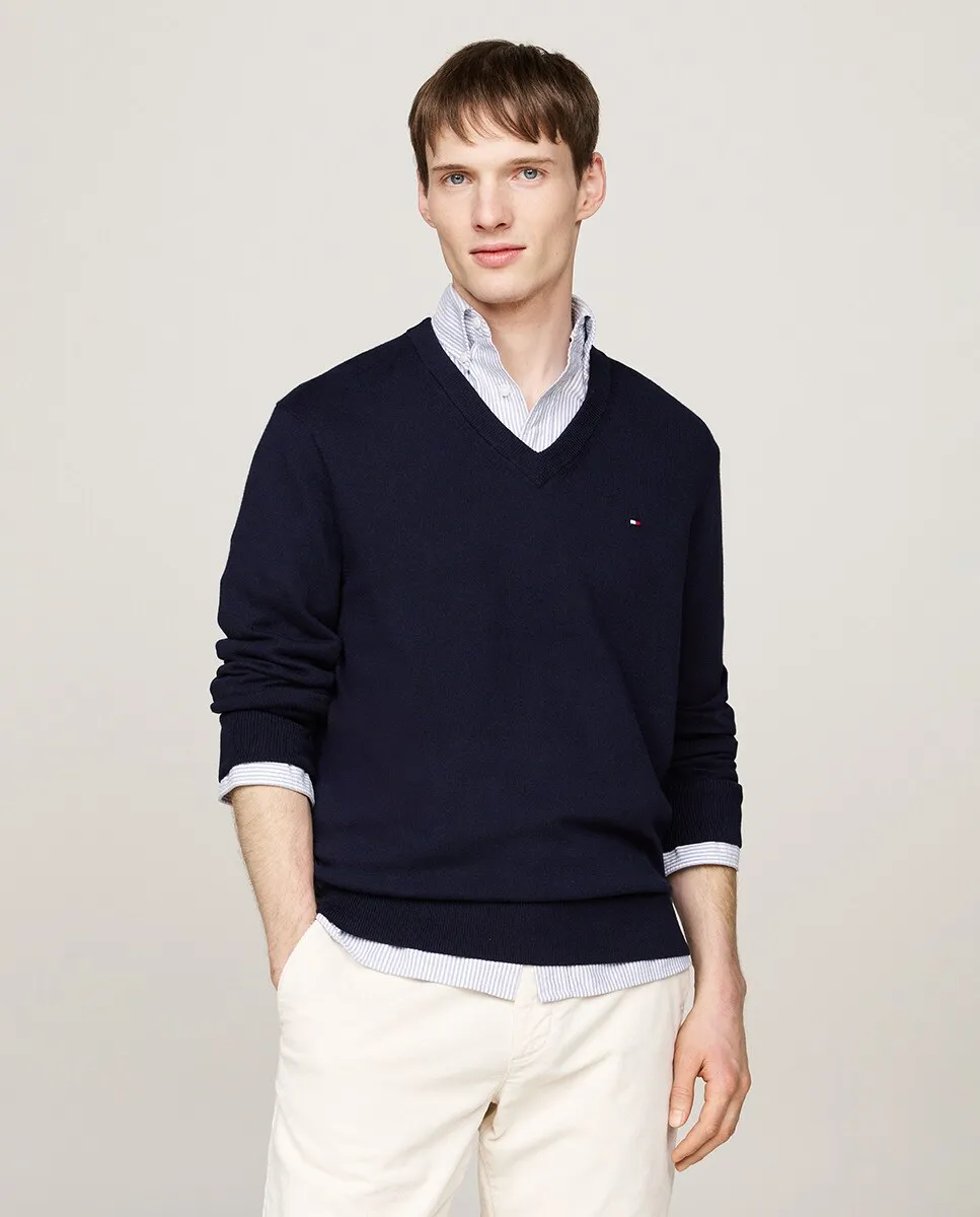 

Мужской кашемировый свитер Tommy Hilfiger, темно-синий