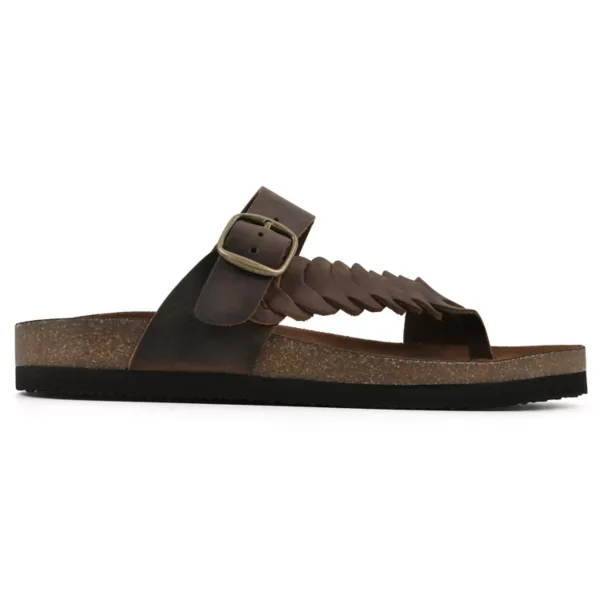 Женские мягкие сандалии-шлепанцы Happier White Mountain, цвет black nubuck — фото 2