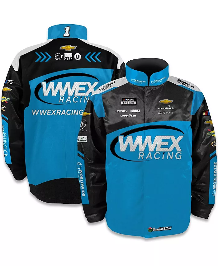 

Мужская черная куртка Ross Chastain WWEX на молнии из нейлона Trackhouse Racing Team Collection