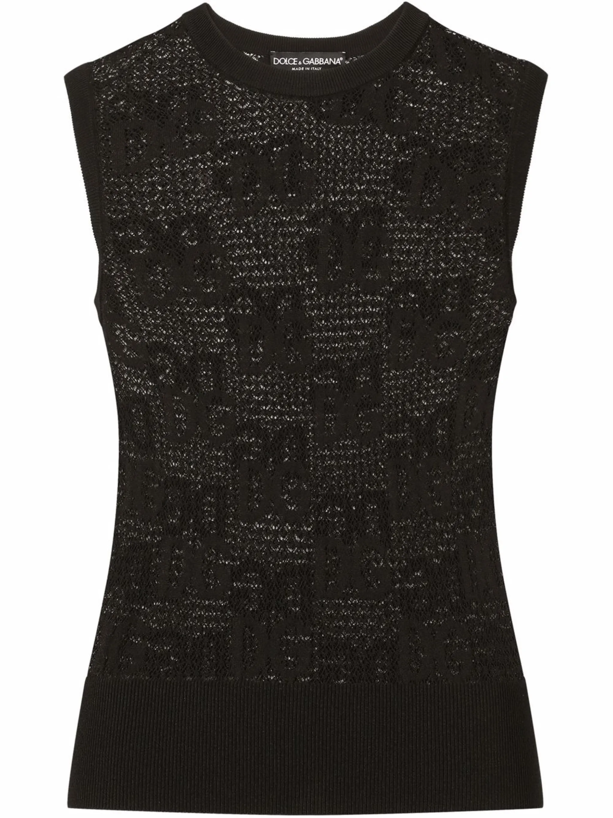 

Топ без рукавов с декоративной строчкой Dolce & Gabbana, черный